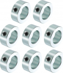 sourcing map 8-teiliges Set Schraubenmanschetten, 2,5 cm Bohrung, Karbonstahl, Schaftmanschetten, 3,8 cm Au&szlig;endurchmesser, 1,6 cm Breite, Schlossachsenmanschette f&uuml;r Linearstangenwellenf&uuml;hrung