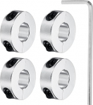 sourcing map 4 Pcs 16mm Bore Double Split Aluminum Shank Sleeve Clamp Collars with Hex Key