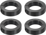 sourcing map 4 St&uuml;ck einteilige Klemmmanschette mit einzelner geteilter Schaft, 4,8 cm Bohrung, einteiliger Klemmkragen, 5,4 cm Au&szlig;endurchmesser, 1,4 cm Dicke, schwarzes Oxidstahl-Set,