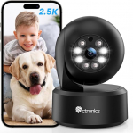 Ctronics 2.5K 4MP Indoor Surveillance Camera, 2.4/5GHz WiFi Camera Indoor with Colour Night Vision 20 m, PTZ 355&deg;/120&deg;, Motion Detection & Person Detection & Auto Tracking, 2-Way Audio, Bluetooth