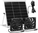 SUNYIMA p&auml;ikeseventilaator, 15 W veekindel p&auml;ikeseventilaatorite komplekt koos DC topeltventilaatoriga v&auml;ikeste kanalaudade, kasvuhoonete, varjualuste, lemmikloomade majade, akna v&auml;ljat&otilde;mbega