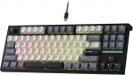 RK ROYAL KLUDGE C87HE Rapid Trigger Gaming Keyboard, 87 klahvi TKL juhtmega mehaaniline RGB Hall Effect magnetiline l&uuml;liti reguleeritava p&auml;&auml;stikupunktiga, 8KHz prooviv&otilde;tusagedus FPS Gamerile, QWERTY