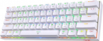 Redragon K630 Dragonborn 60% juhtmega RGB m&auml;nguklaviatuur, 61 klahvi kompaktne mehaaniline klaviatuur lineaarse punase l&uuml;litiga, Pro draiveri tugi, valge