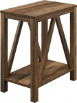 Walker Edison Modern A Frame Wooden Side Table Rectangular Living Room Small End 33cm Rustic Oak