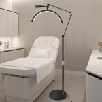 Ripsmete LED-p&otilde;randavalgus, p&otilde;randalamp ripsmete pikendamiseks, ripsmete lamp koos telefoni statiiviga, p&ouml;&ouml;ratav 360&deg; poolkuu ilutuled, p&otilde;randalamp, 3000 K - 6000 K, t&auml;toveerijatele ja kosmeetikutele.