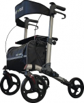 Kokkupandav ja kompaktne 4 ratastega jalutusk&auml;ru eakatele inimestele - pidurid ja turvaklapp-kott k&uuml;lgmiste tugevdustega - matt hall - Neo Fold Evolution Rollator