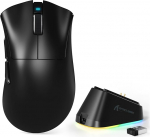 MAMBASNAKE x Attack Shark V3PRO traadita m&auml;nguhiir magnetilise laadimisalusega PAW3311 Sensor BT/2.4GHz/USB-C, 62g kerge, 500mAh aku, 25,000DPI Lightspeed Gamer Office PC/Mac jaoks - mustanahaline