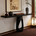 Eingangstisch Aus Massivholz, Moderne Konsole Im Chinesischen Stil, Extra Langer Sofatisch (hinter Dem Sofa), Schmale Vintage-Konsole F&uuml;r Sofas(Black,47.2 * 9.8 * 29.5in)