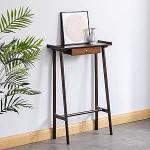 Konsolentisch Schmal mit Schubladen, Console Table aus Holz, Beistelltisch f&uuml;r Flur, Diele und Wohnzimmer(Brown,70x20x85cm/28x8x34in)