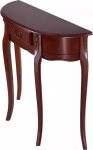 Konsolentisch Holz mit Schublade, Schmale Kommode Flur, Halbmondf&ouml;Rmiger Beistelltisch f&uuml;r die Veranda im Eleganten Vintage-Stil f&uuml;r Flur, Eingangsbereich und Foyer(Red,120x30x85cm/47x12x33in)