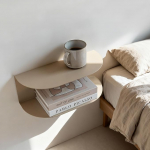 MILUKA h&otilde;ljuv &ouml;&ouml;kapsel rippuv 2 tk metallist beež liiv 40 x 20 cm 2 tasandiga ilma kokkupanekuta seina riiul moodne & konsoolne laud