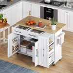 Kokkupandava t&ouml;&ouml;tasapinnaga k&ouml;&ouml;gisaar, k&ouml;&ouml;gik&auml;ru ratastel koos 3-astmelise v&auml;ljat&otilde;mmatava kabinetiga, sisemine hoiuruum, 2 sahtlit ja r&auml;tikuratas, mobiilne k&ouml;&ouml;gisaar k&ouml;&ouml;ki ja s&ouml;&ouml;gituppa (valge2)