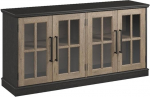 Bush Furniture Westbrook k&uuml;ljepaneel kapp klaasuste | S&auml;ilitamisruum Credenza s&ouml;&ouml;gitoas v&otilde;i k&ouml;&ouml;gi piirkonnas, 60 W, Vintage Black/Restored Tan Hickory