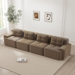Kondita diivanid 4-kohaline mugav polsterdatud s&uuml;gav iste Corduroy Cloud diivan elutuppa Modulaarne diivan Libisematu disain Assemble-free diivan