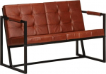 2-istmeline diivan pruun 115 x 61 x 75 cm Ehtne kitsedest nahk ja terasraam V&auml;ike nahast diivan Vintage v&auml;limusega Robustne ja mugav elutuppa kontorisse r&otilde;dule