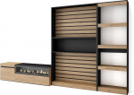 Skraut Home elutoa seinam&ouml;&ouml;blikomplekt elutoa m&ouml;&ouml;blikomplekt 320 x 186 x 35 cm Elektriline kamin m&otilde;&otilde;tmed Modernne stiil Tammepuust must