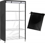 36" x 18" x 72" Ladustamise riiuli kate, traatriiul, must PVC v&otilde;rk, veekindel seisev riiul, tolmukate