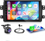 VECHTEL 8 Core 6G + 128G autoraadio Android 15 Suzuki SX4 2006-2013 Fiat Sedici 2005-2014, 9-tolline IPS HD puuteekraan koos traadita Carplay Android auto DSP GPS Wi-Fi USB Bluetooth FM RDS kaamera