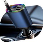 4-in-1 sigaretis&uuml;&uuml;taja USB C autolaadija, 24/12V USB adapter auto, sisset&otilde;mmatav autolaadija USB C, 78W autolaadija, kiirlaadija auto mobiiltelefoni laadija, auto lisaseadmed iOS / Android jaoks