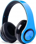 ZZOSRDR Bluetooth k&otilde;rvaklapid &uuml;le k&otilde;rva, kokkupandavad kerged traadita k&otilde;rvaklapid, traadita k&otilde;rvaklapid sisseehitatud mikrofoniga, FM, SD / TF veebiklassile, kontorile, arvutile, telefonile (sinine)