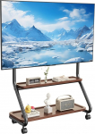TV Stand Rollable, TV Stand koos ratastega 32-75-tollise lamedate k&otilde;verate paneelidega televiisorite jaoks kuni 50 kg, TV p&otilde;randaplatvorm metallkonstruktsiooniga ja puidust riiuliga kontorisse, kooli ja koju (must)