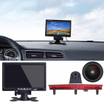 Musta tagakattega: auto piduritulede tagurduskaamera asendus VW T5 Buss Transporter Multivan Caravelle (nurk ja kaugus reguleeritav) (18 mm kaamera + 7-tolline TFT LCD monitor)