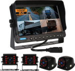 9" DVR tagfahrkamera-System mit 4x Mini 1080P Kameras - IP69 wasserdicht, 24h Park&uuml;berwachung, Metallgeh&auml;use f&uuml;r Wohnwagen, Anh&auml;nger, Wohnmobil