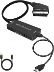 Wrugste Scart HDMI konverter koos HDMI kaabliga, HD adapter 720P/1080P videokonverter HDTV monitorile, projektorile, Xboxile, VHS STB-le, Sky DVD m&auml;ngijale, Blu-Ray-le koos USB kaabliga