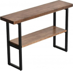 Schmaler industrieller Konsolen-Sofatisch mit Ablage, 120 cm lang, Eingangsbereich, Akzenttisch f&uuml;r Wohnzimmer, Foyer, Bauernhaus-Stil, braunes Finish