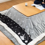 K&uuml;ttelaua ruut 75cm Talvine Tatami kohvilaud Jaapani stiilis soe laud 4 tk tabel + k&uuml;ttekeha + tekk + tekid (v&auml;rv : Hall, suurus : 75x75cm)
