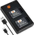 DSTE 2PCS Nikon EN-EL19 (1300mAh/3.7V) akulaadija komplekt Nikon Coolpix S100,S2500,S2600,S2700,S2750,S3100,S3200,S3400,S3500,S4100,S4150,S4200,S4300,S4400,S5200,S6400,S6500,S6600 digikaamerale.