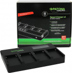 PATONA 1703 Premium (2A) turbolaadija NP-F550 NP-F570 NP-F970 NP-F990 jne (4-kanaliline kiirlaadija)