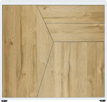 Vladon Benny Sideboard, Made in Germany, kapp 2 ukse ja 2 sahtliga, matt valge / naturaalne tamm (79 x 74 x 36 cm)