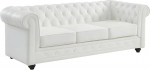 Vente-unique - 3-kohaline nahast diivan - valge - Chesterfield