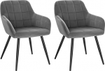 Woltu&reg; BH93-2 2 polsterdatud s&ouml;&ouml;gitoa/k&ouml;&ouml;gi/elutoa tooli komplekt k&auml;etoega ja metallist jalgadega