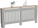 Vida Designs Arlington radiaatorikate, oliivhall, eriti suur, kaasaegne Shaker Style, vertikaalne lamelldisain, ideaalne optimaalseks soojusringluseks, k&otilde;rgus 83,3 x laius 172 x s&uuml;gavus 19 cm, MDF puidust &uuml;lemise riiuliga.