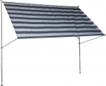 Angerer Freizeitm&ouml;bel GmbH Premium Clamp Markiis - P&auml;ikesekaitse markiis - paigaldamine ilma puurimise ja t&uuml;&uuml;blita - ideaalne r&otilde;dumarkiis &uuml;&uuml;rikorteritele (tumehallid triibud, 150 cm)
