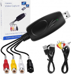 TCNEWCL RCA to USB 2.0 Video Grabber, Audio Video Converter edastab Hi8 VCR VHS DVD digitaalse video j&auml;&auml;dvustamine Windows 7 8 10 /XP/Vista/Mac OS jaoks