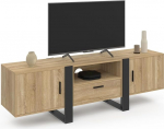 IDMarket - Telerialus 160cm Phoenix 3 uksega puidust ja mustas toonis