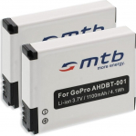 2x aku ABPAK-001, AHDBT-001, AHDBT-002 Gopro Hero / HD Hero / HD Hero 2 jaoks