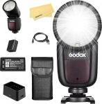 Godox V1 V1-C V1C &uuml;marpea kaamera v&auml;lklambi Canon kaameratele Speedlite, 76Ws, 2.4GHz TTL 1/8000 HSS,480 t&auml;isv&otilde;imsusel pildistamine, 1.5s v&auml;lgu laadimisaeg, 2600mAh Li-ion aku, 10 astmeline LED seadistusvalgus