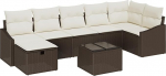 Rantry 8-teiliges Garten-Sofa-Set mit Kissen Braun Poly Rattan Gartenlounge Model3359307