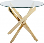 Vente-unique - &Uuml;mmargune s&ouml;&ouml;gilaud 2 inimesele - Turvaklaas ja kuldne metall - L&auml;bipaistev - Cosima