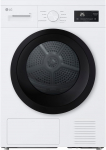 LG RT80B2 kondensaatorkuivati, 8 kg, Dual Inverter soojuspump, andurkuivati, LED puuteekraan, viivitusseade, trummelvalgustus, roostevaba teras, 8 programmi, valge [energiaklass D]