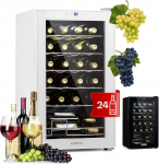 Klarstein Wine Fridge, 1 Zone Drinks Refrigerator, Small, Freestanding Small Wine Cabinet, 63L Wine Fridge with Glass Door, Indoor/Outdoor Bottle Fridge, Wine Fridge 24 Bottles