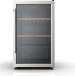 Corbero CFKWC61SW Wine Refrigerator, 126 L, 61 Bottles, Glass Door, LED Display, 2 Wooden Shelves, Temperature Range 5-20&deg;C, Energy Class G, Wine Refrigerator, Black