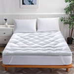 BedStory Double Mattress Topper Ultra Soft 6cm Thick Down Alternative Microfibre Quilted Bed Best with Elastic Corner Straps 135 x 190 cm White (SSTP46008)