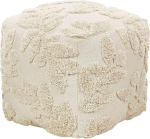 Beliani Pouf Seat Pouf Cotton Beige 45 x 45 x 45 cm Square with EPS Filling Boho Multan