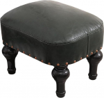 DiicMa Small Footstool, Ottoman, Leather, Padded Footrest, Wooden Footrest, Stool, Sofa Stool for Footrest for Living Room (Color : Dark Green)