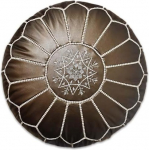 Poufs&Pillows Premium Faux Leather Pouf, Handmade, Delivered Filled, Ottoman, Bean Bag, Footstool, Upholstered Stool (Bronze)